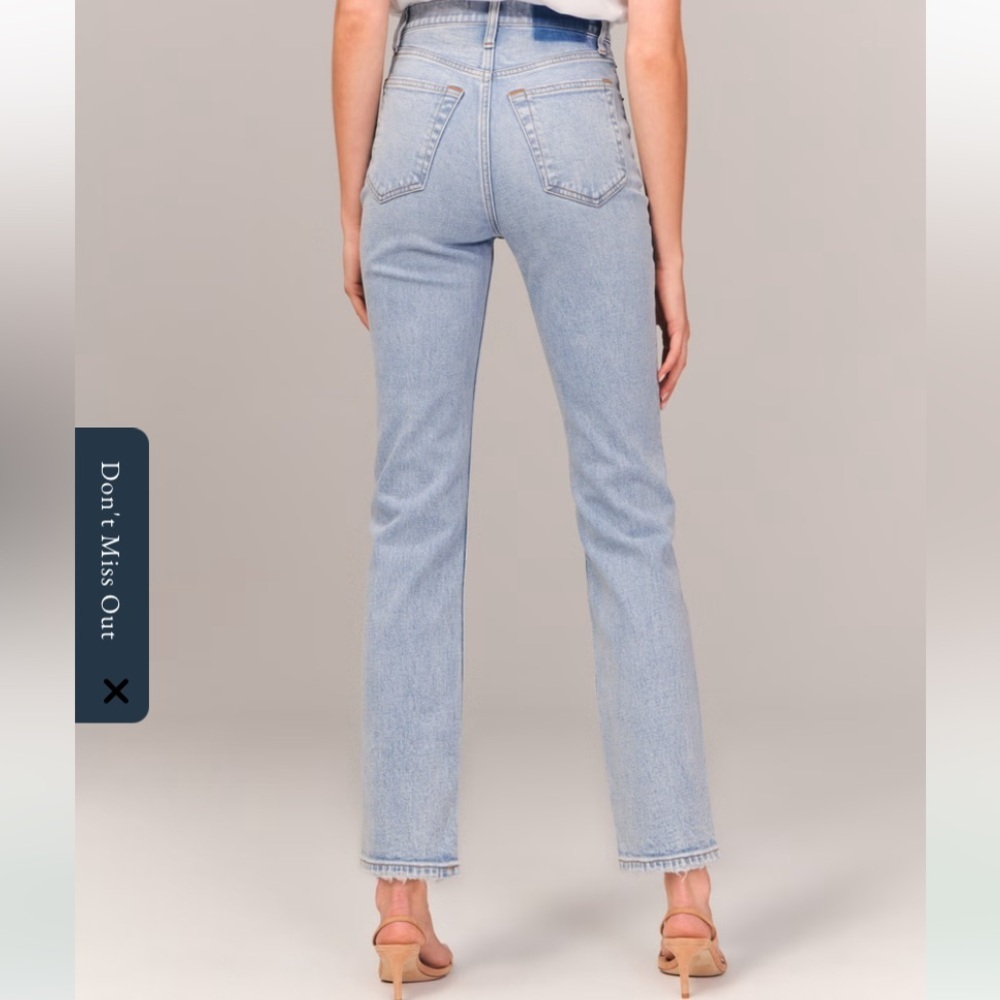 Abercrombie & Fitch the ankle straight ultra high rise blue jeans 26919 - Picture 10 of 13